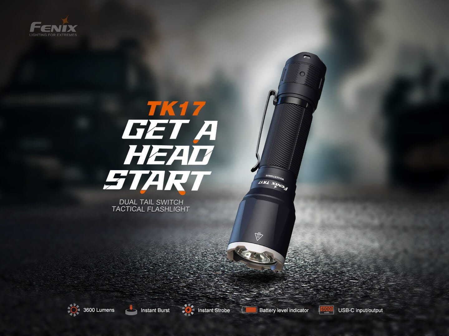 Fenix Store Tactical Flashlight Fenix TK17 Dual Switch Tactical Flashlight