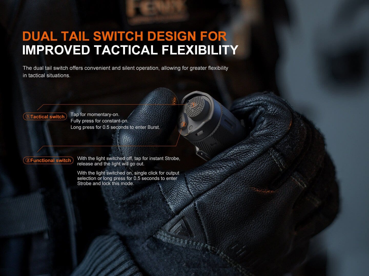 Fenix Store Tactical Flashlight Fenix TK17 Dual Switch Tactical Flashlight