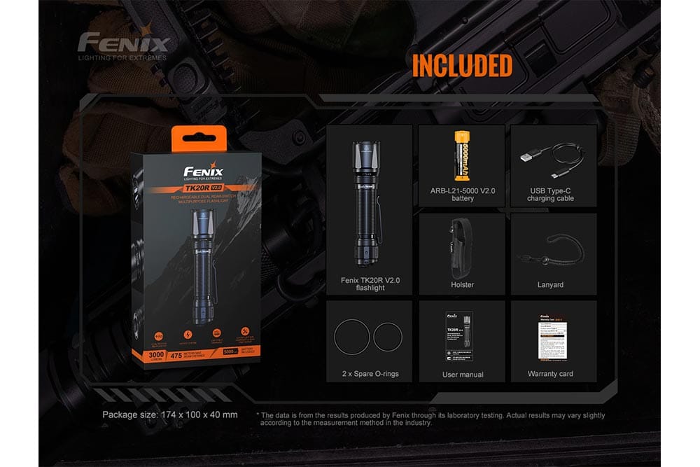 Fenix Store Tactical Flashlight Fenix TK20R V2.0 Rechargeable Flashlight | 3000 lumens