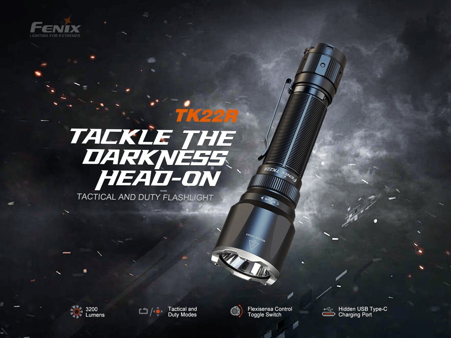 Fenix Store Tactical Flashlight Fenix TK22R Rechargeable Tactical & Duty Flashlight