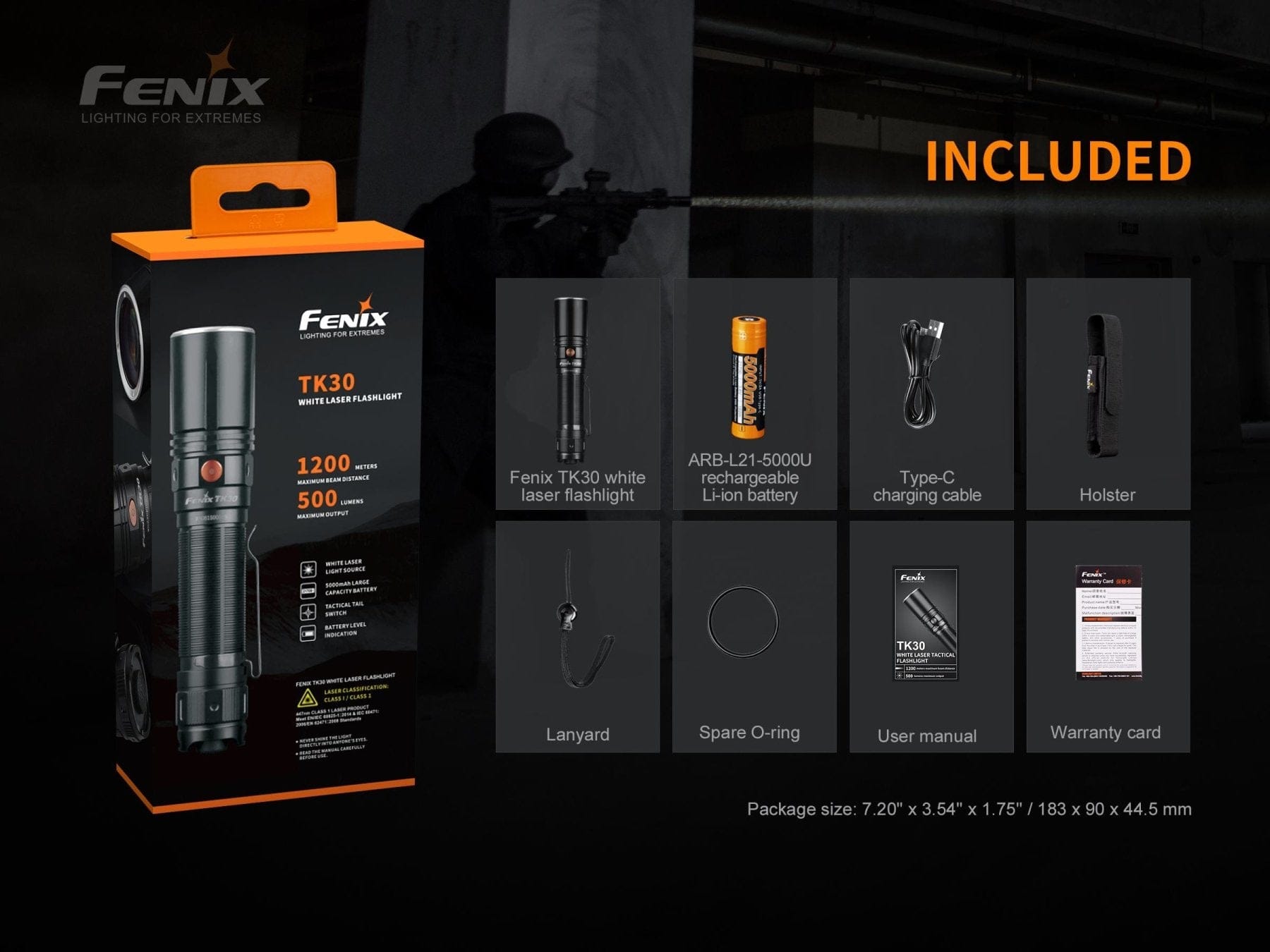 Fenix Store Tactical Flashlight Fenix TK30 White Laser LED Flashlight