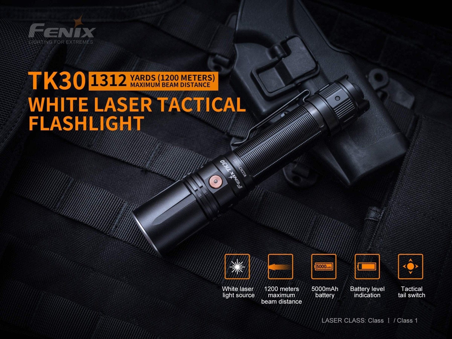 Fenix Store Tactical Flashlight Fenix TK30 White Laser LED Flashlight