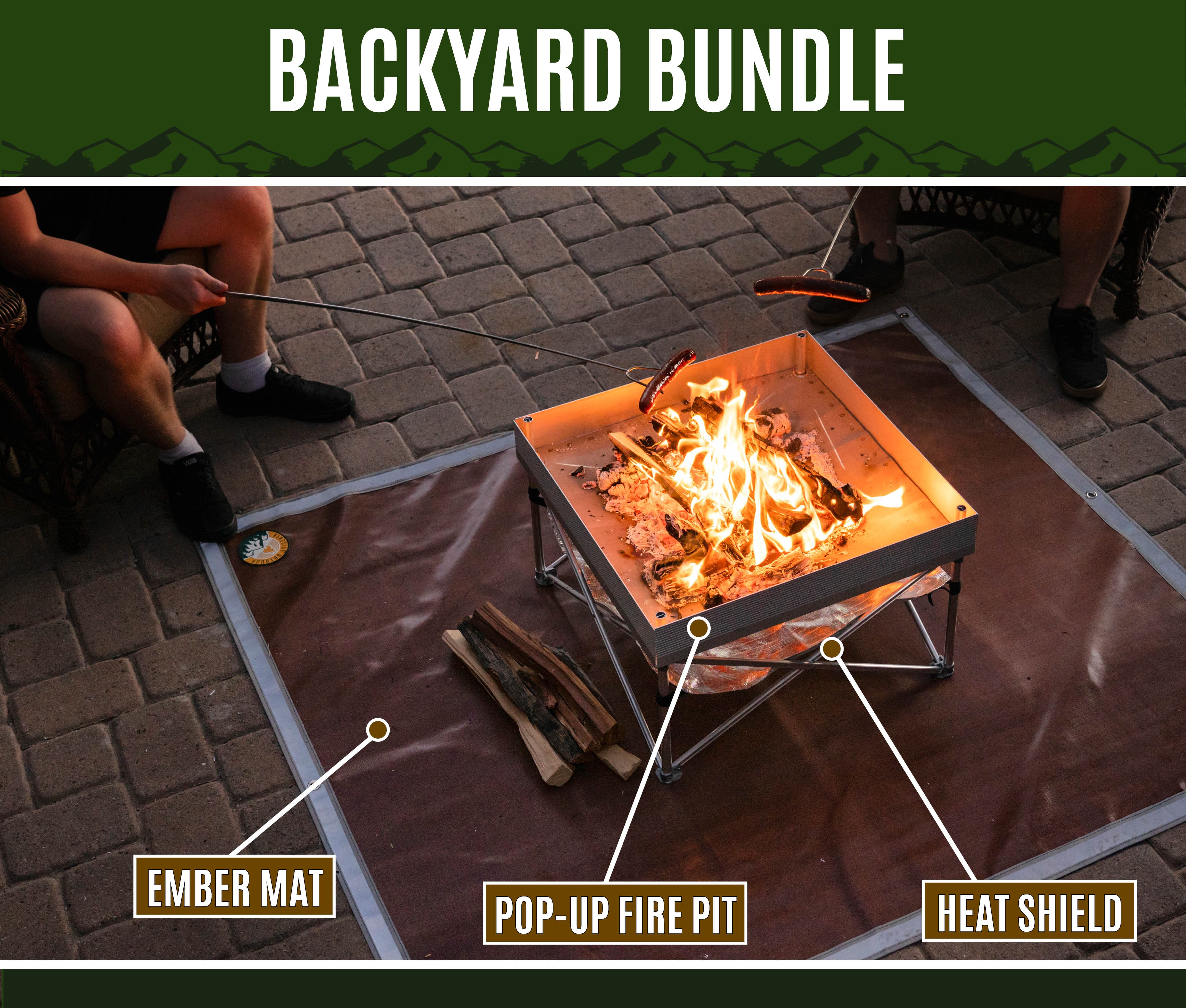 Fireside Outdoor Pop-Up Pit Accessories Backyard Bundle Backyard Fire Pit Bundle