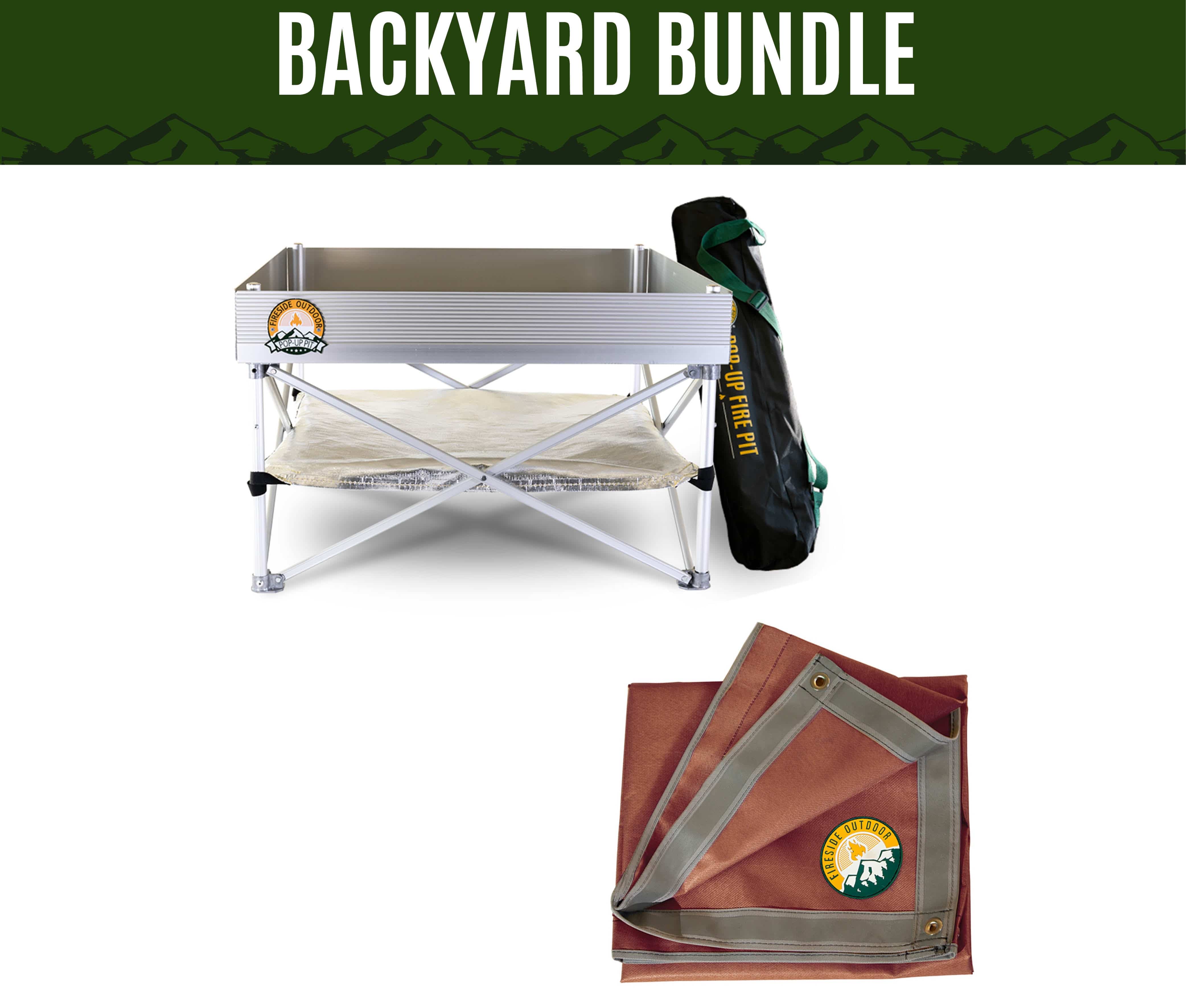 Fireside Outdoor Pop-Up Pit Accessories Backyard Bundle Backyard Fire Pit Bundle