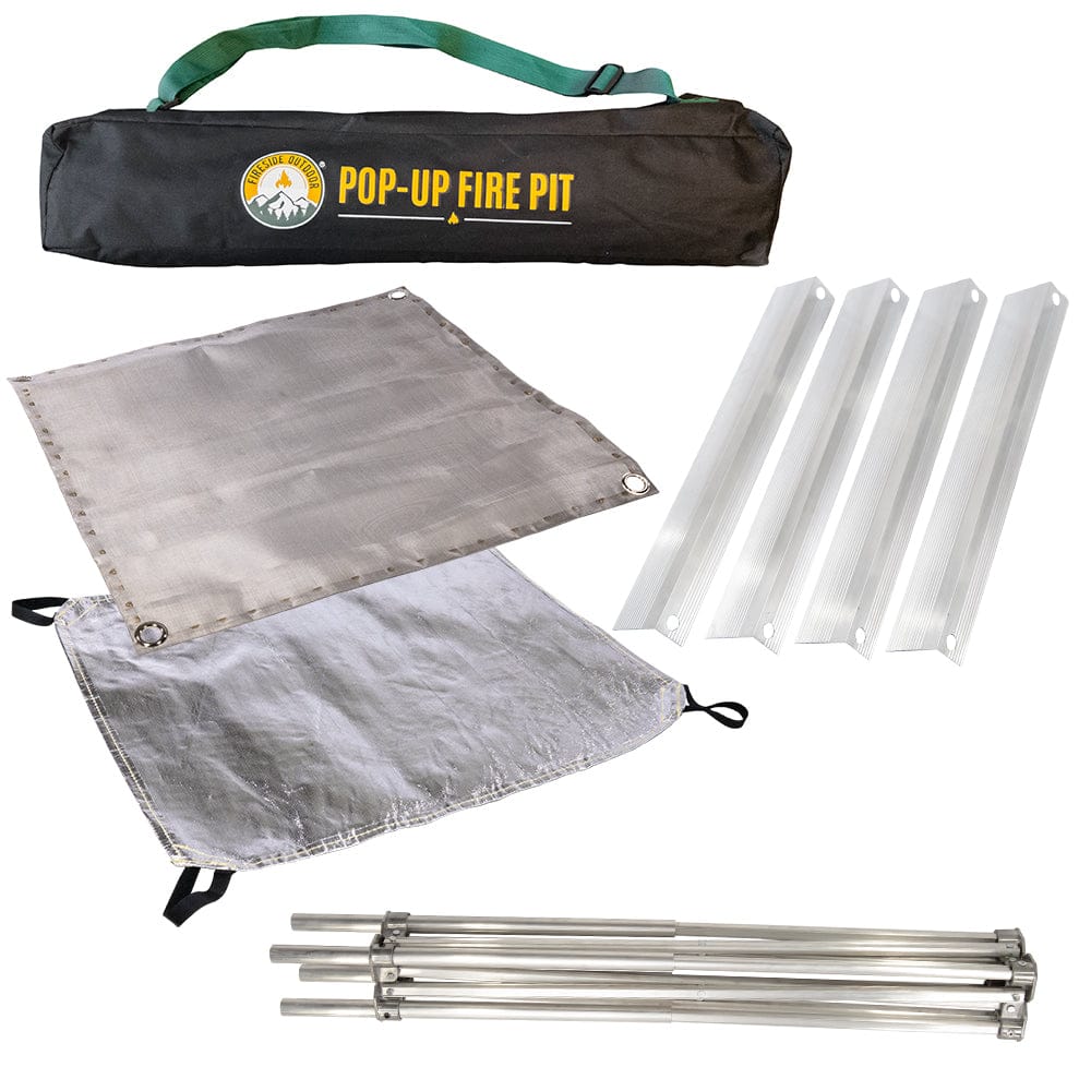 Fireside Outdoor Pop-Up Pit Accessories Fireside Outdoor Pop-Up Fire Pit & Heat Shield Bundle