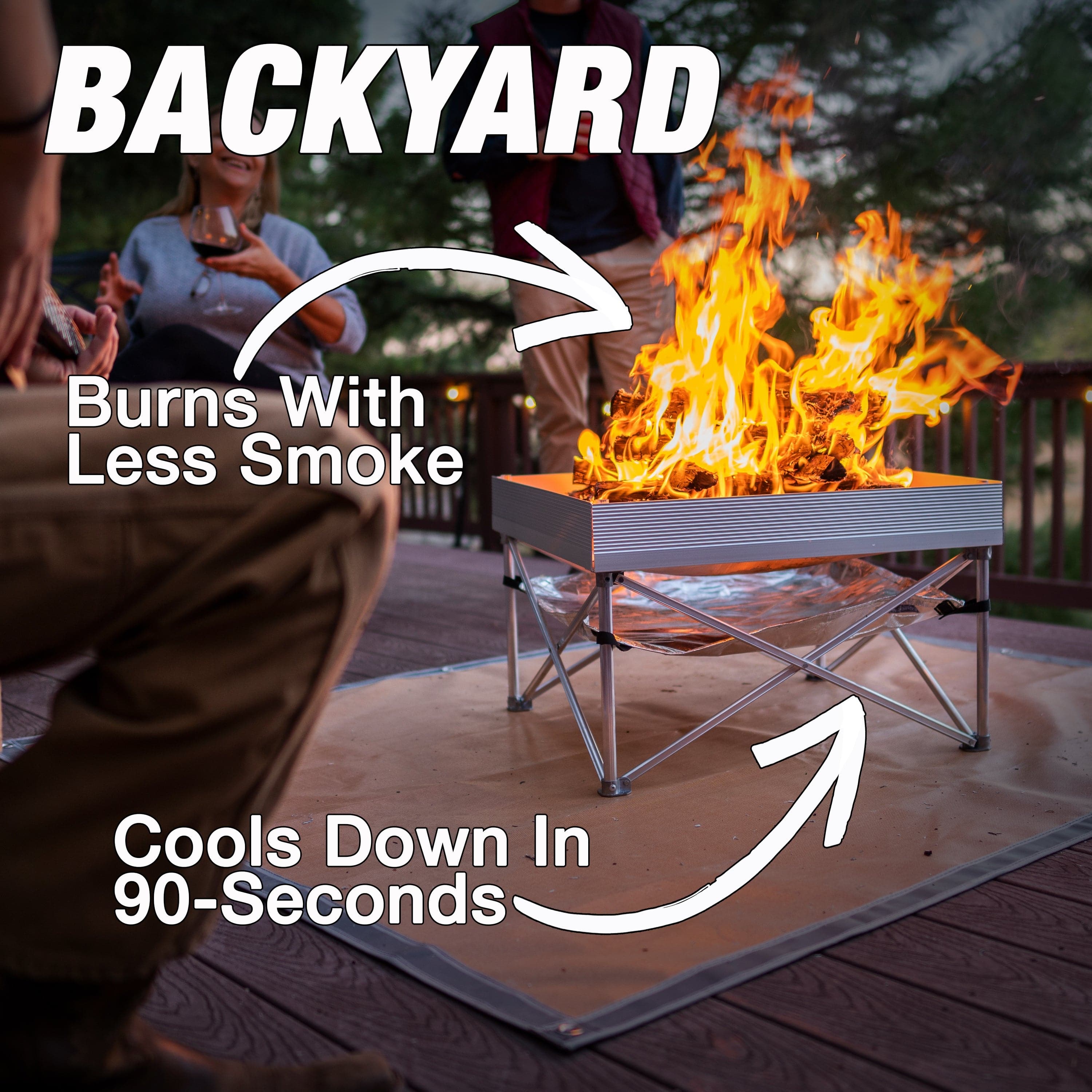 Fireside Outdoor Pop-Up Pit Accessories Fireside Outdoor Pop-Up Fire Pit & Heat Shield Bundle