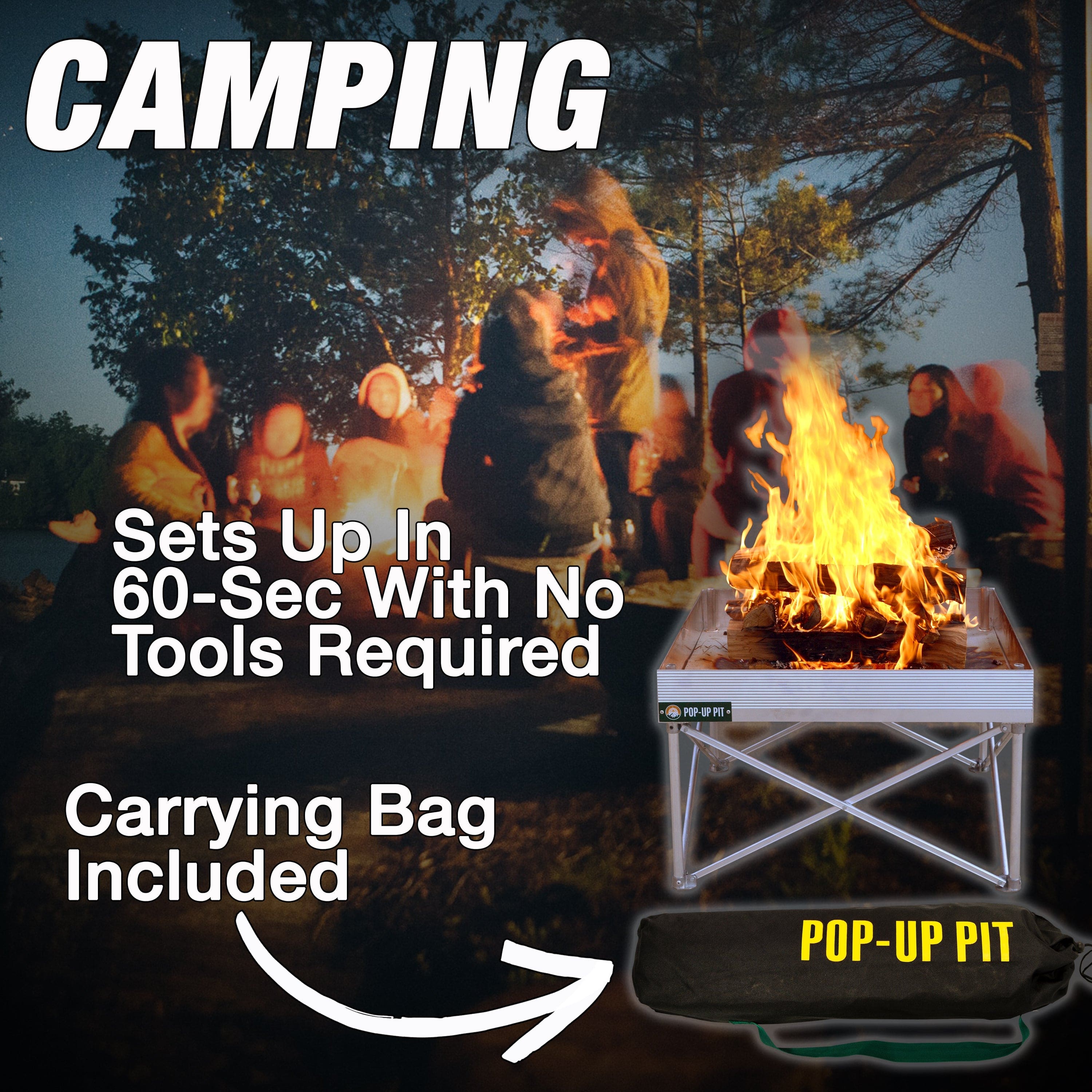 Fireside Outdoor Pop-Up Pit Accessories Pop-Up Fire Pit Base Kit