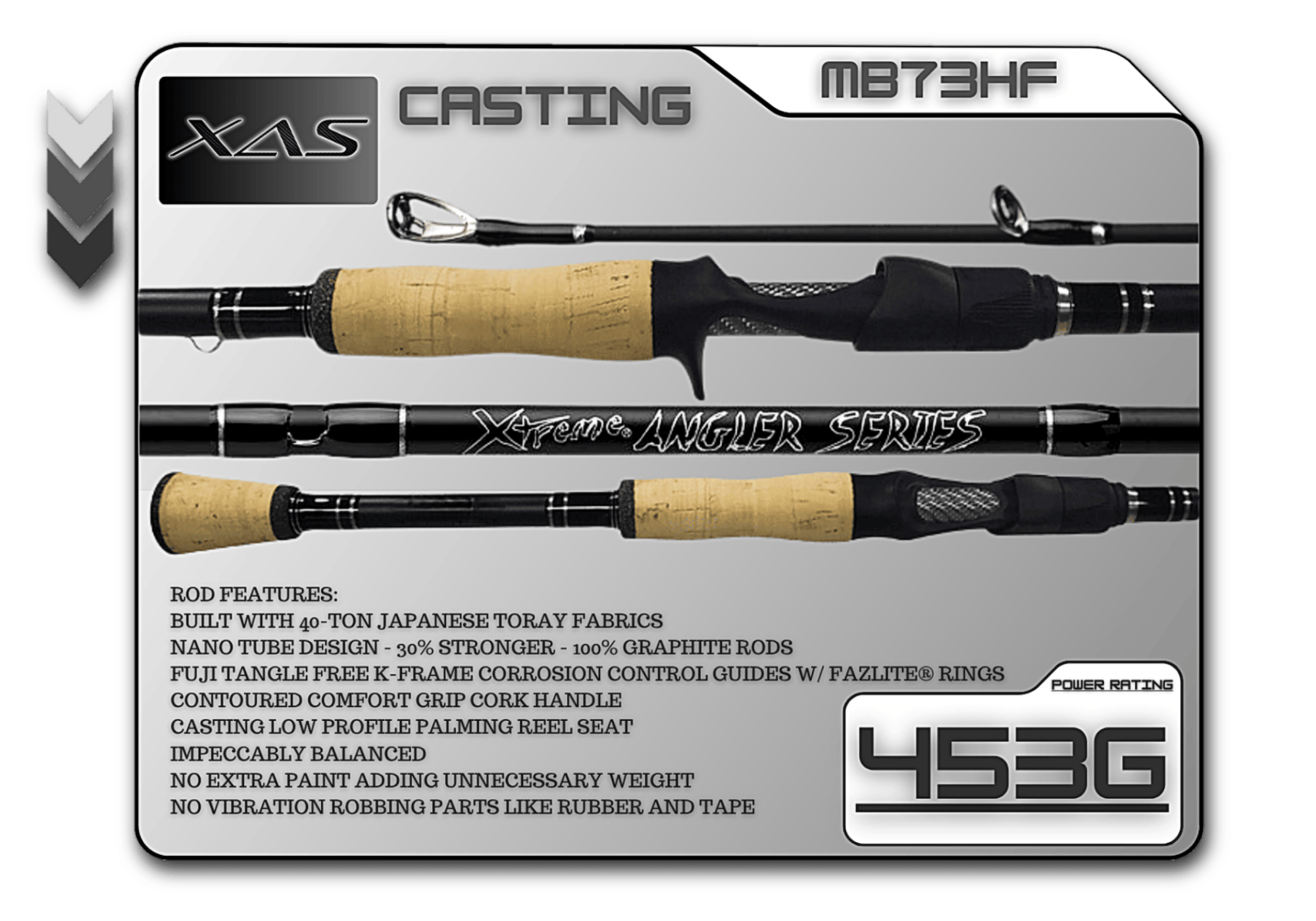 Fish Xtreme Rods Casting Rod MB73HF  7'3" Heavy Fast **CORK**