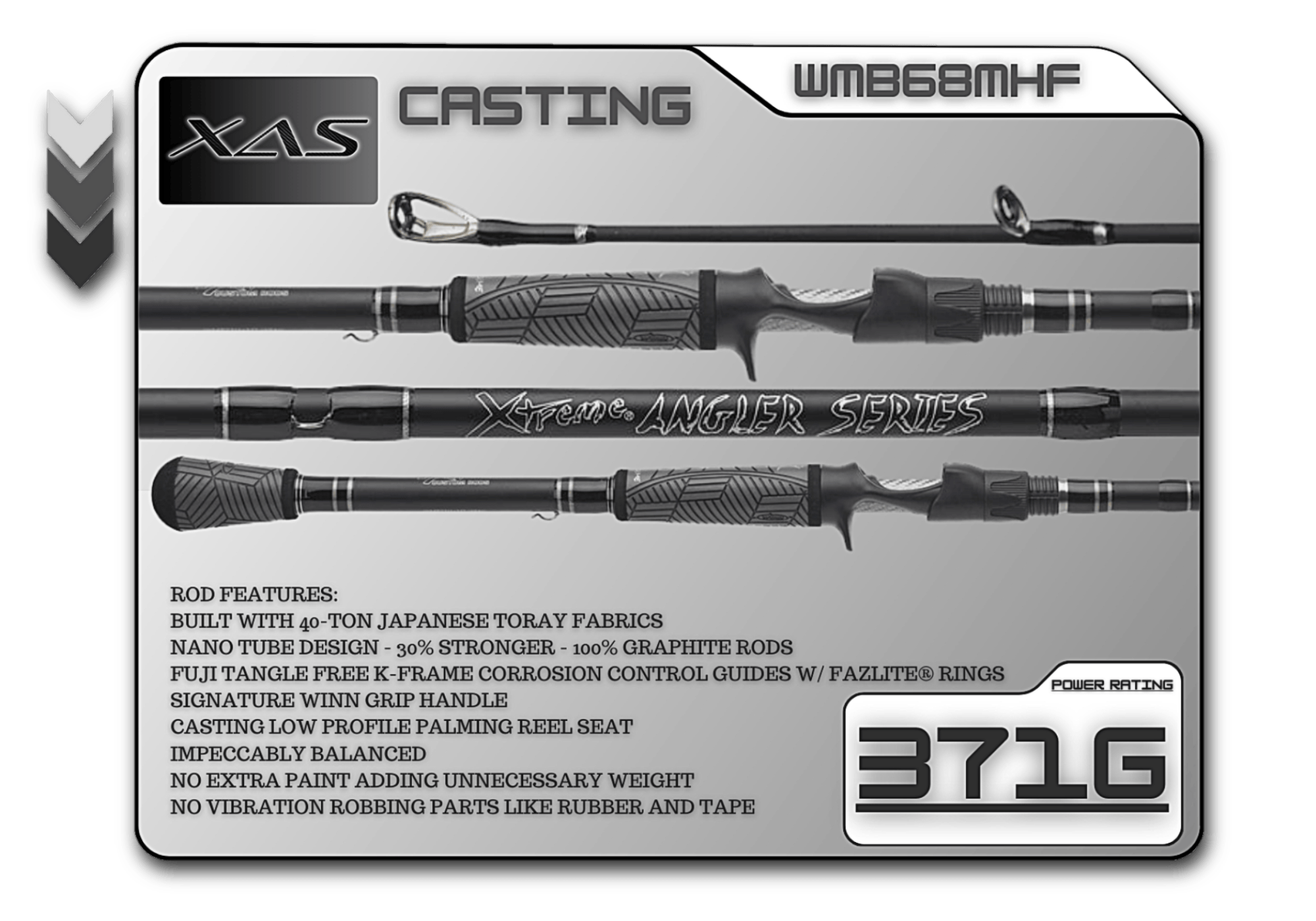 Fish Xtreme Rods Casting Rod WMB68MHF 6'8" Med-Heavy Fast