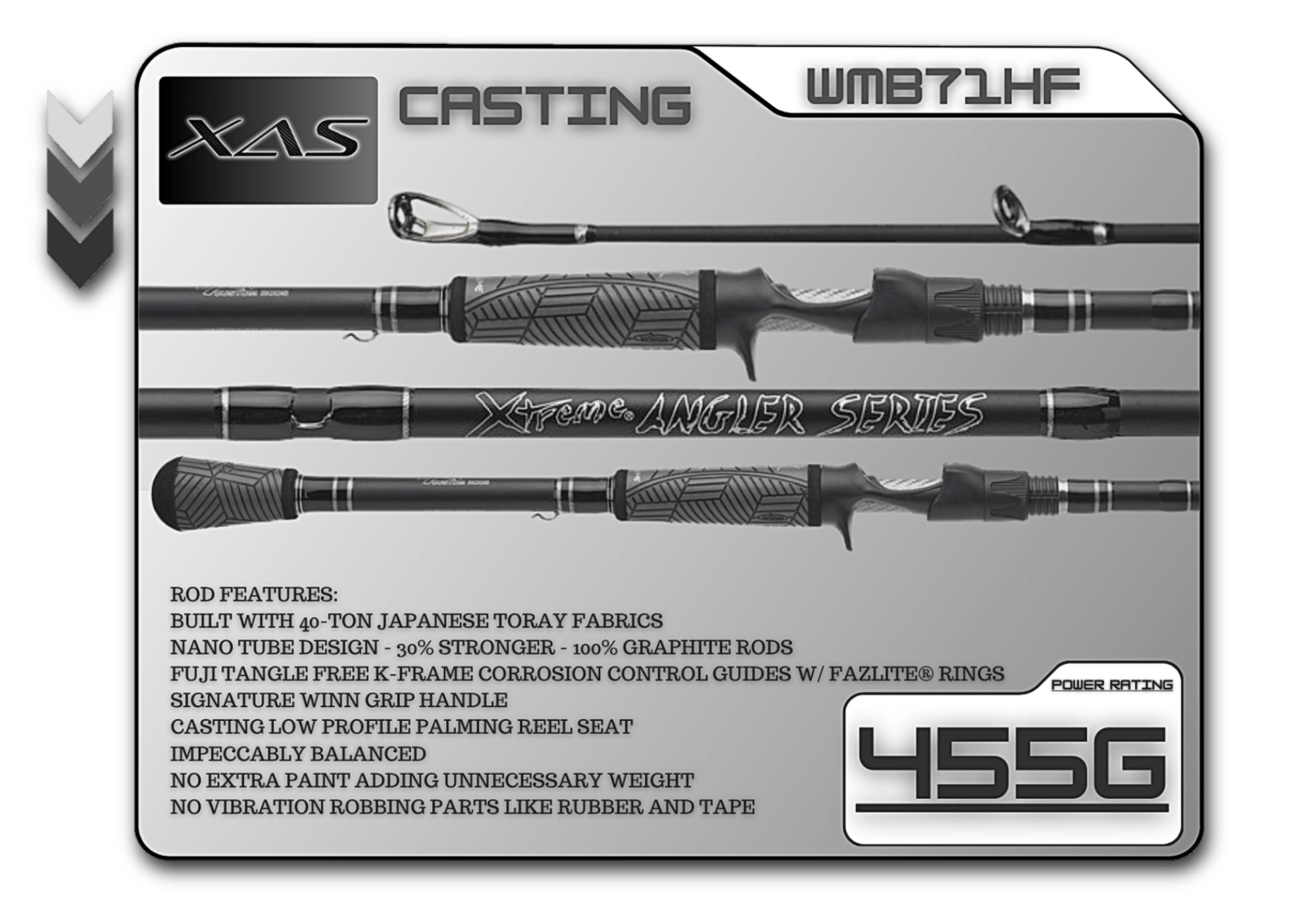 Fish Xtreme Rods Casting Rod WMB71HF 7'1" Heavy Fast