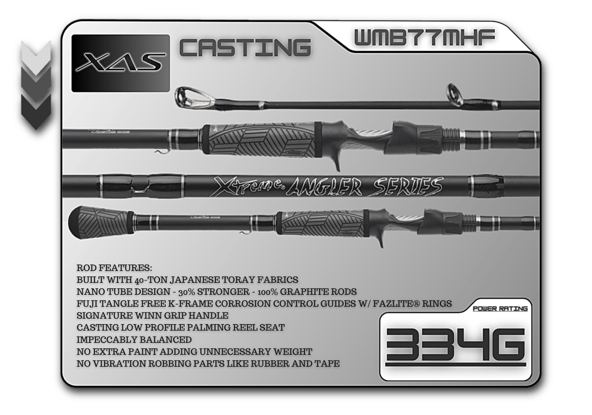 Fish Xtreme Rods Casting Rod WMB77MHF 7'7" Med-Heavy Fast