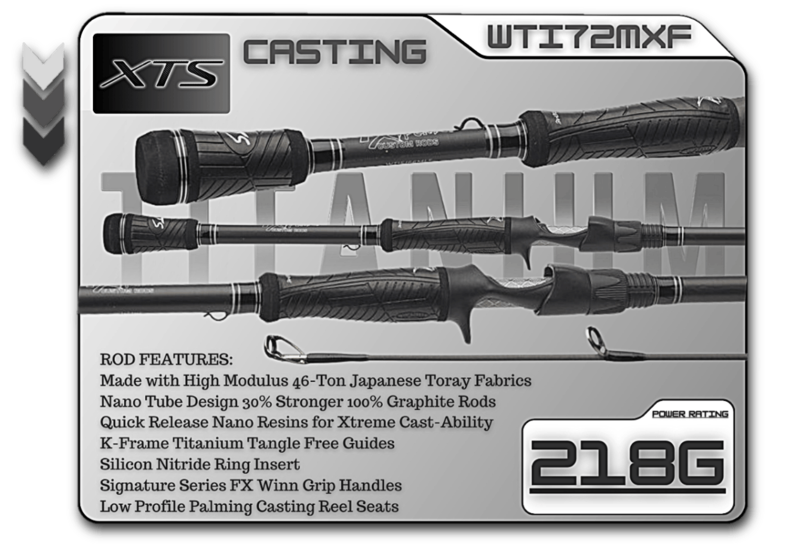 Fish Xtreme Rods Casting Rod WTI72MXF  7'2" Medium Xtra Fast **TITANIUM SERIES**