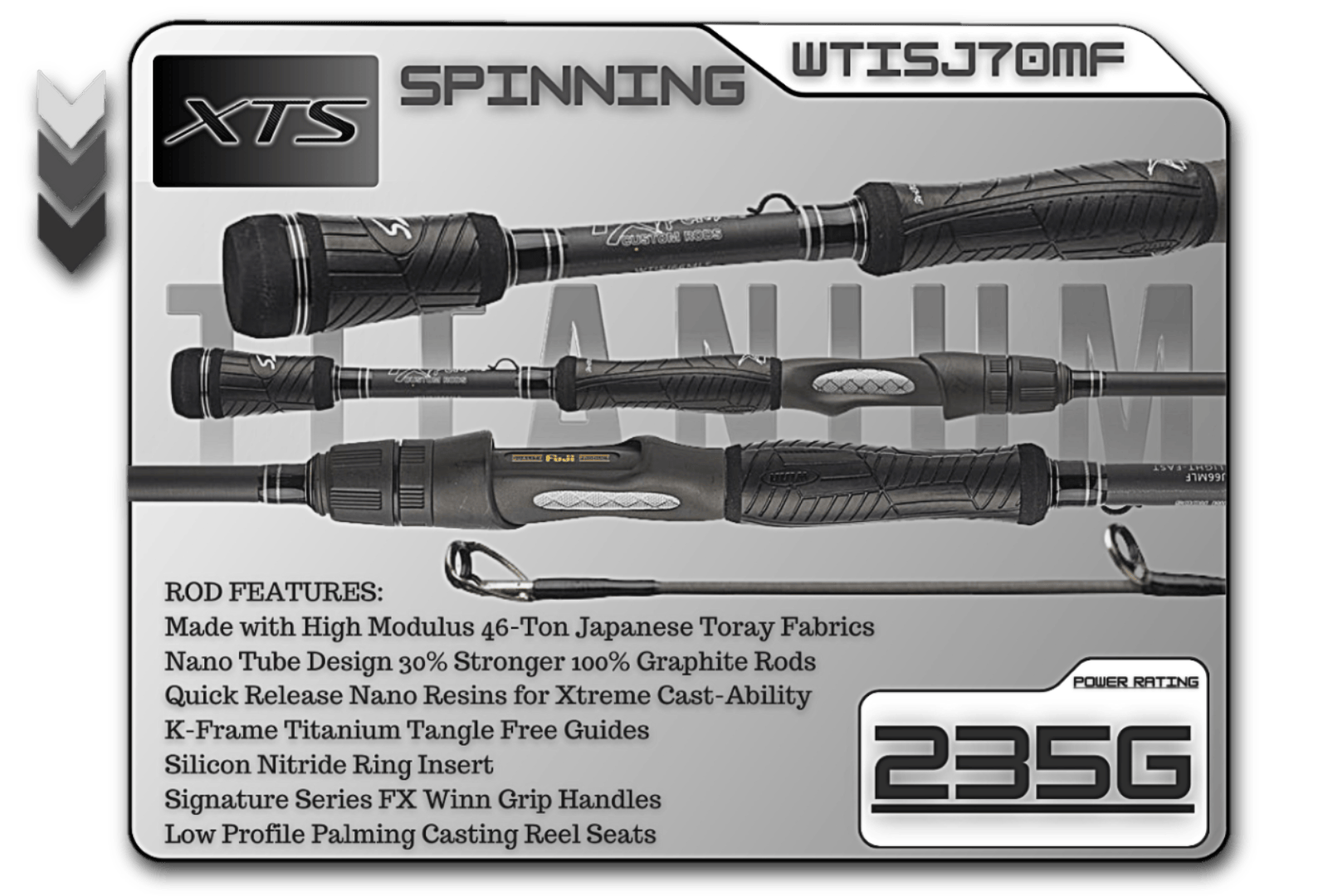 Fish Xtreme Rods Casting Rod WTISJ70MF   7'0" Medium Fast Spinning Rod  **TITANIUM SERIES**