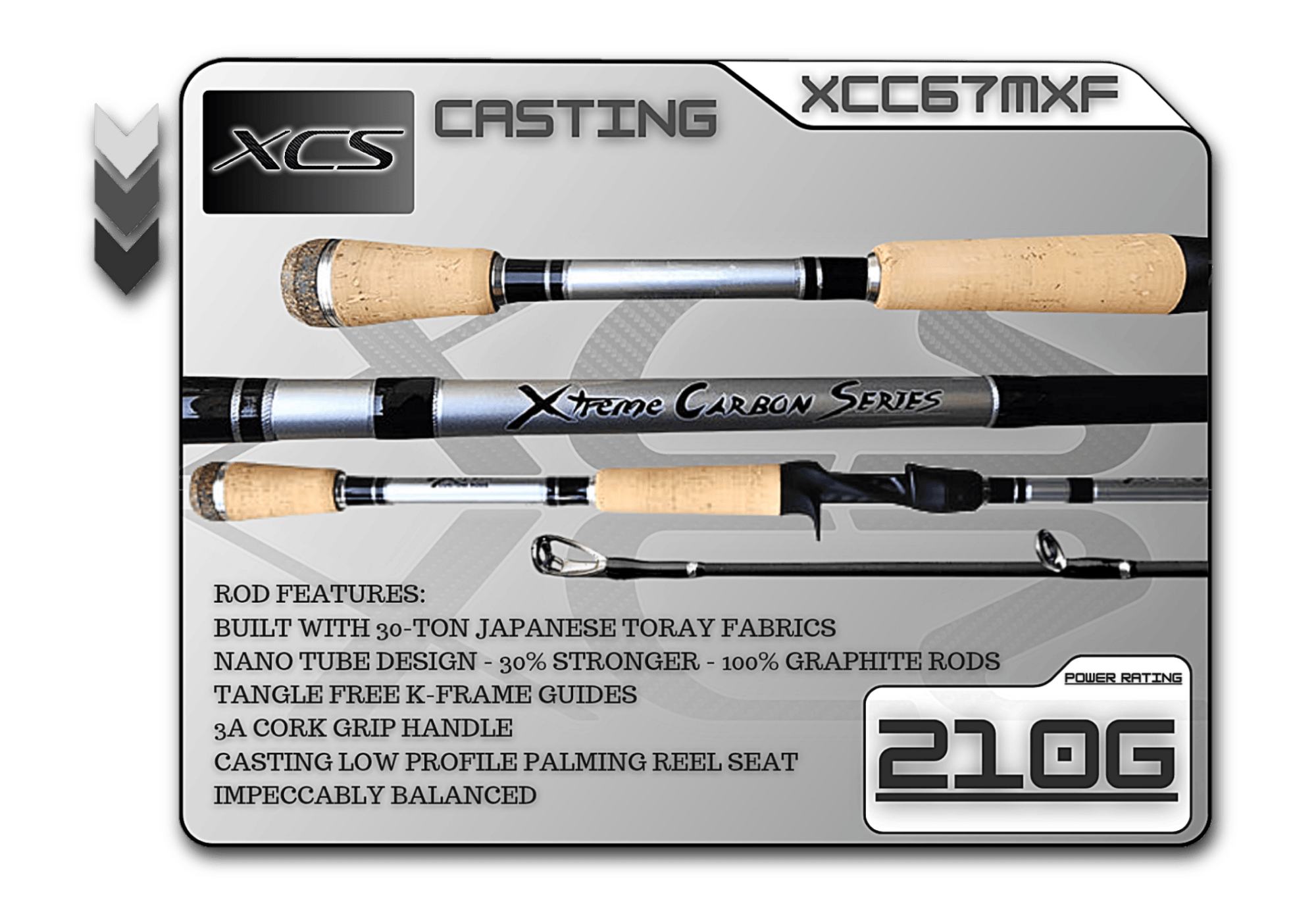 Fish Xtreme Rods Casting Rod XCC67MXF (210G) 6'7" Medium X-Fast