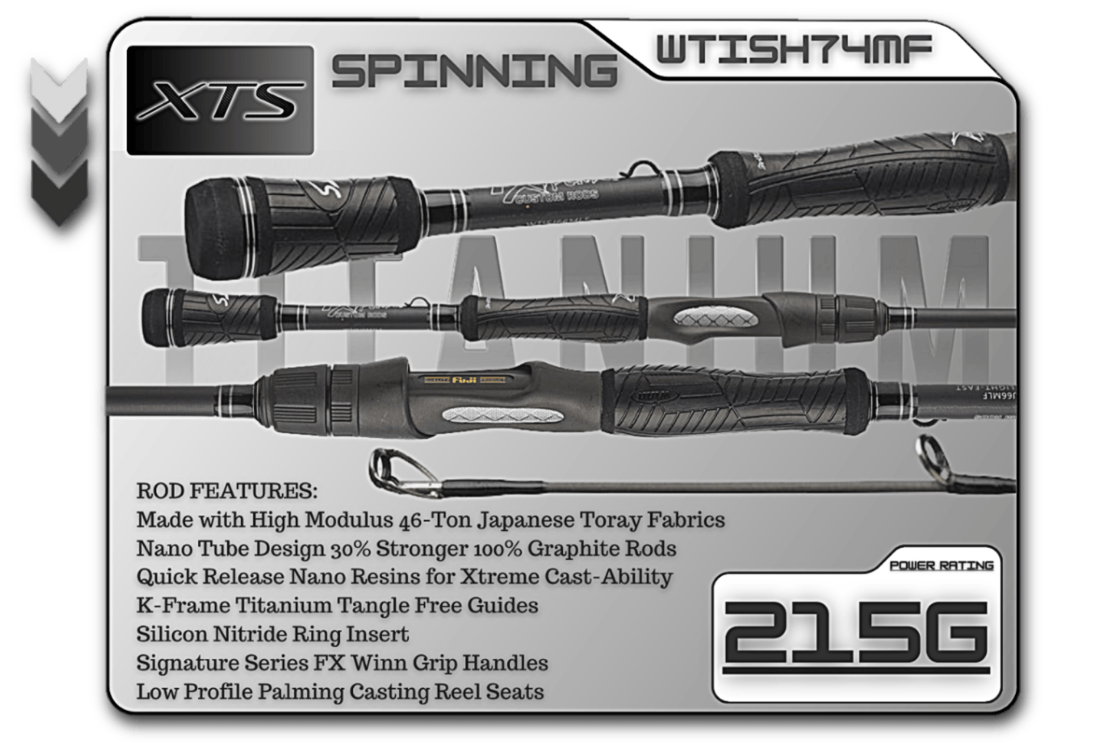 Fish Xtreme Rods Spinning Rod WTISH74MF   7'4" Medium Fast Spinning Rod  **TITANIUM SERIES**
