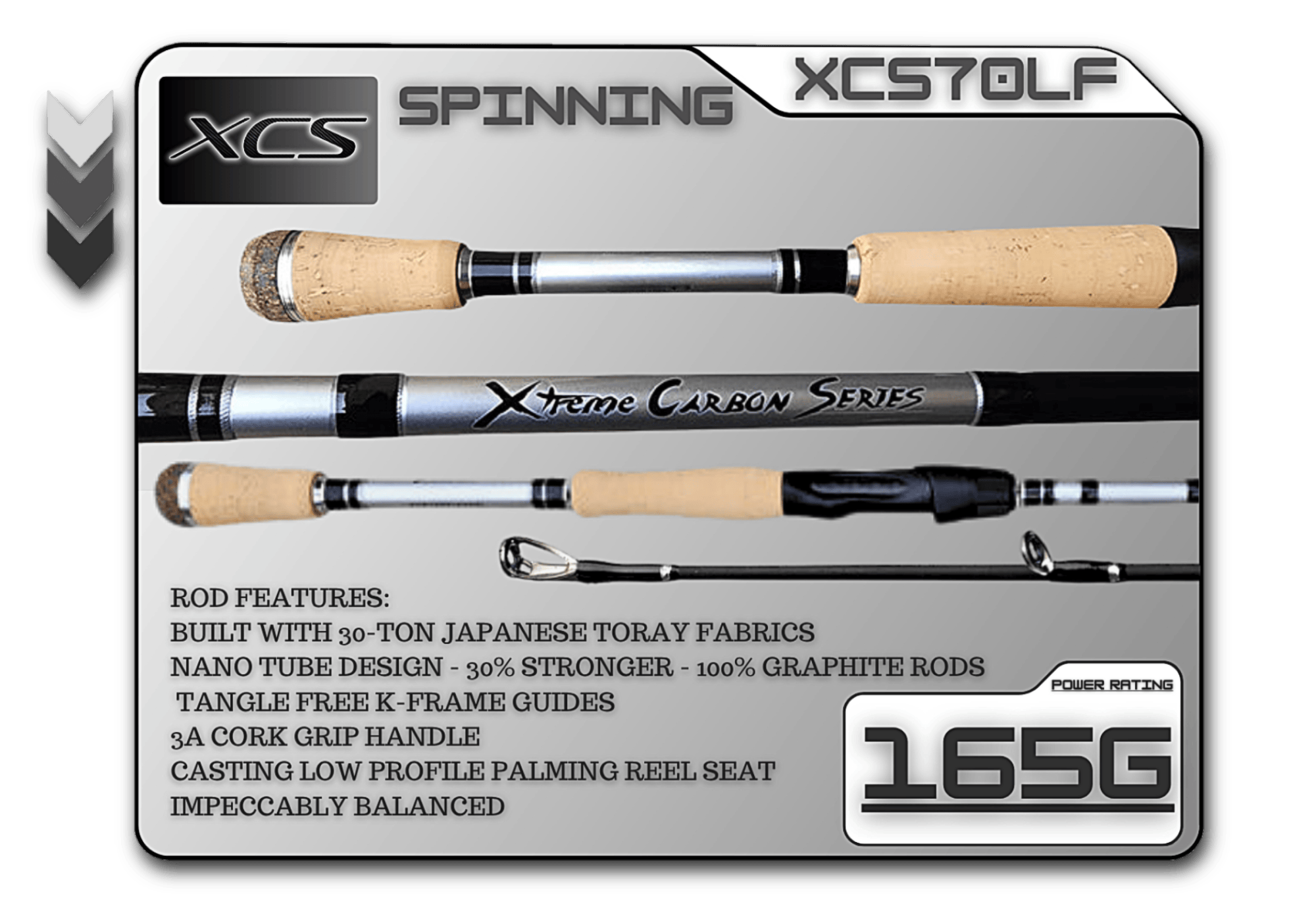 Fish Xtreme Rods Spinning Rod XCS70LF (165g) 7'0" Light Fast Spinning