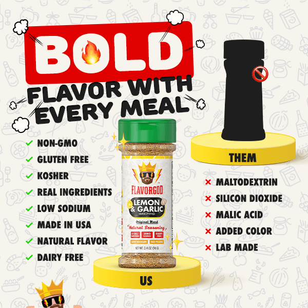Flavor God BBQ Rubs & Seasonings Lemon & Garlic Seasoning