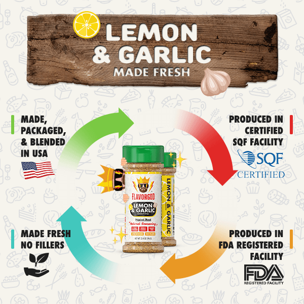 Flavor God BBQ Rubs & Seasonings Lemon & Garlic Seasoning
