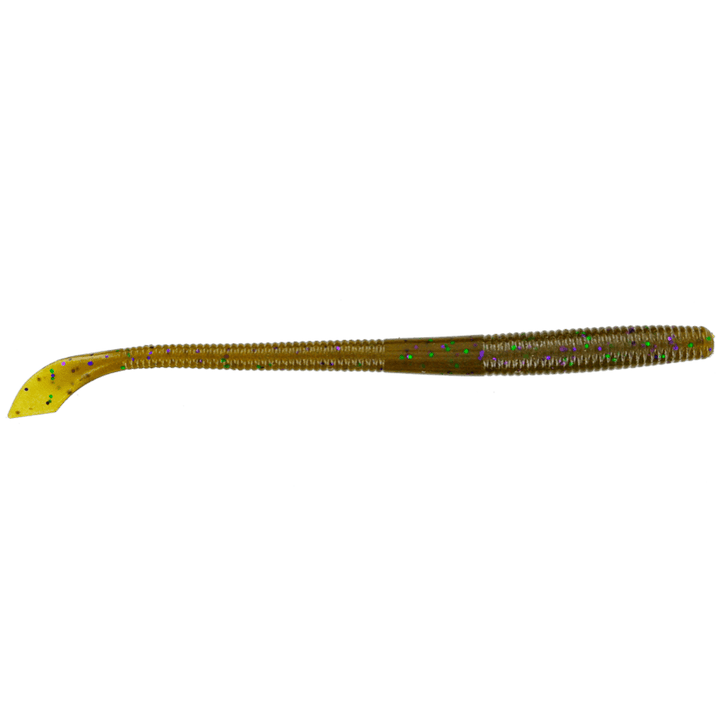 Gary Yamamoto Worms Green Pumpkin with Green and Purple Flake Yamamoto Kut Tail Worm