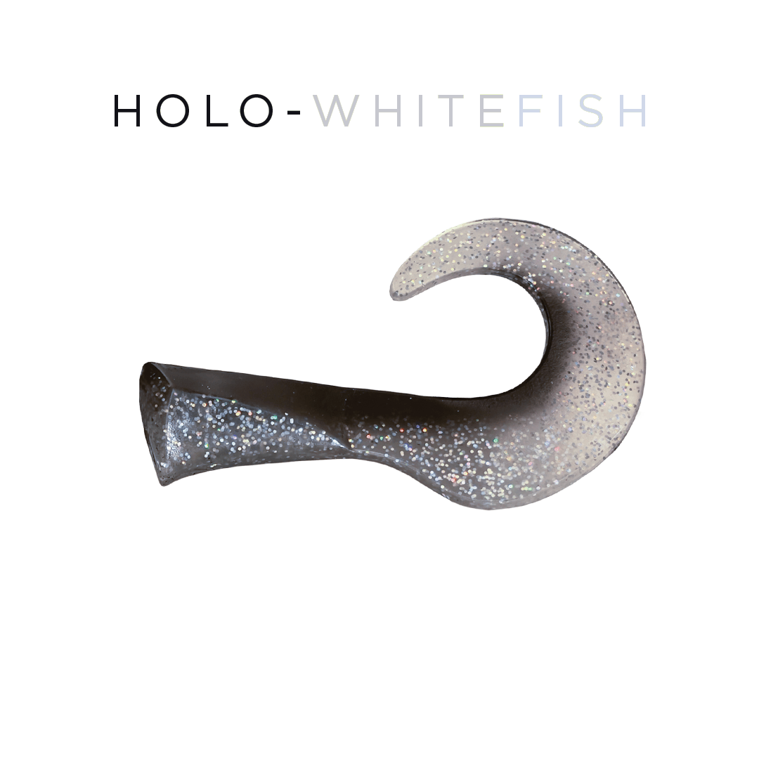 Headbanger Lures Holo Whitefish Colossus Curly Replacement Tail