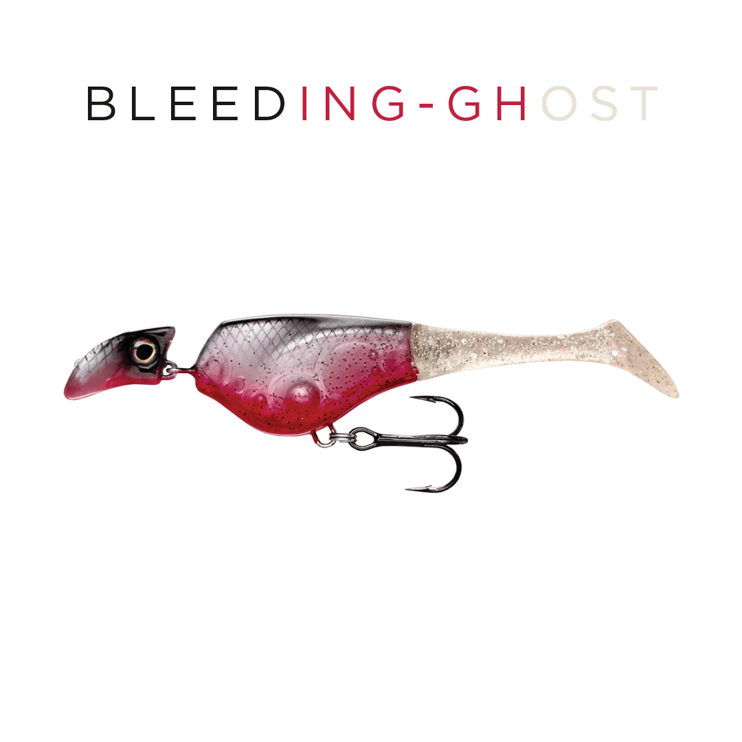 Headbanger Lures Hybrid Baits Floating / Bleeding Ghost Headbanger Shad 4-1/2"
