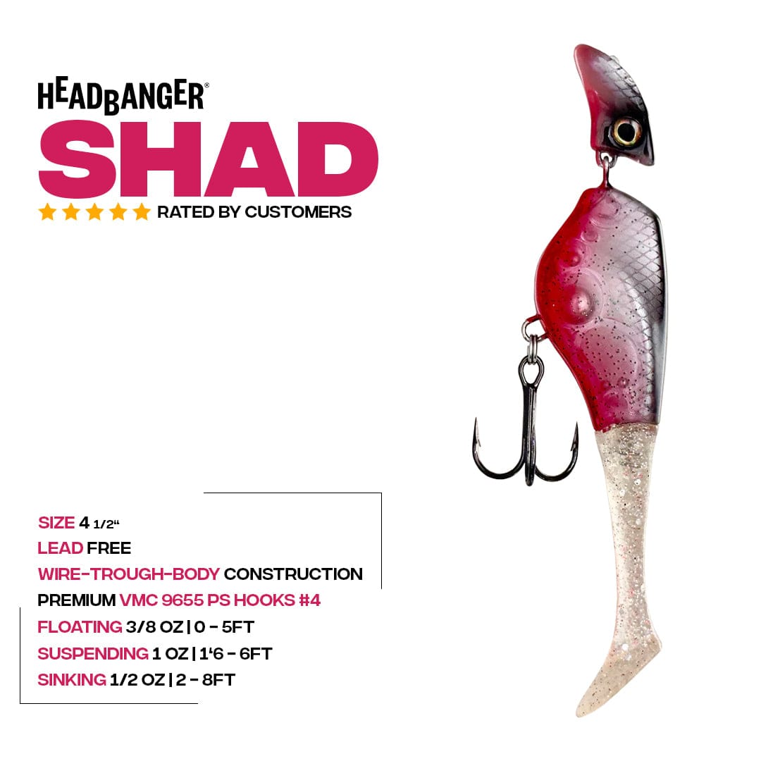 Headbanger Lures Hybrid Baits Headbanger Shad 4-1/2"