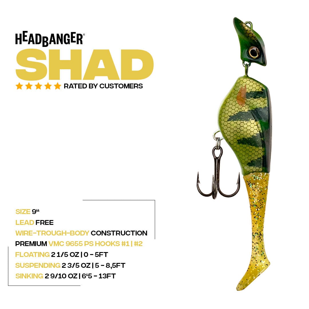 Headbanger Lures Hybrid Baits Headbanger Shad 9"