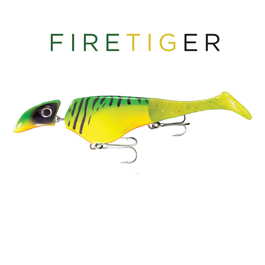 Headbanger Lures Hybrid Baits Suspending / Firetiger Headbanger Shad 9"