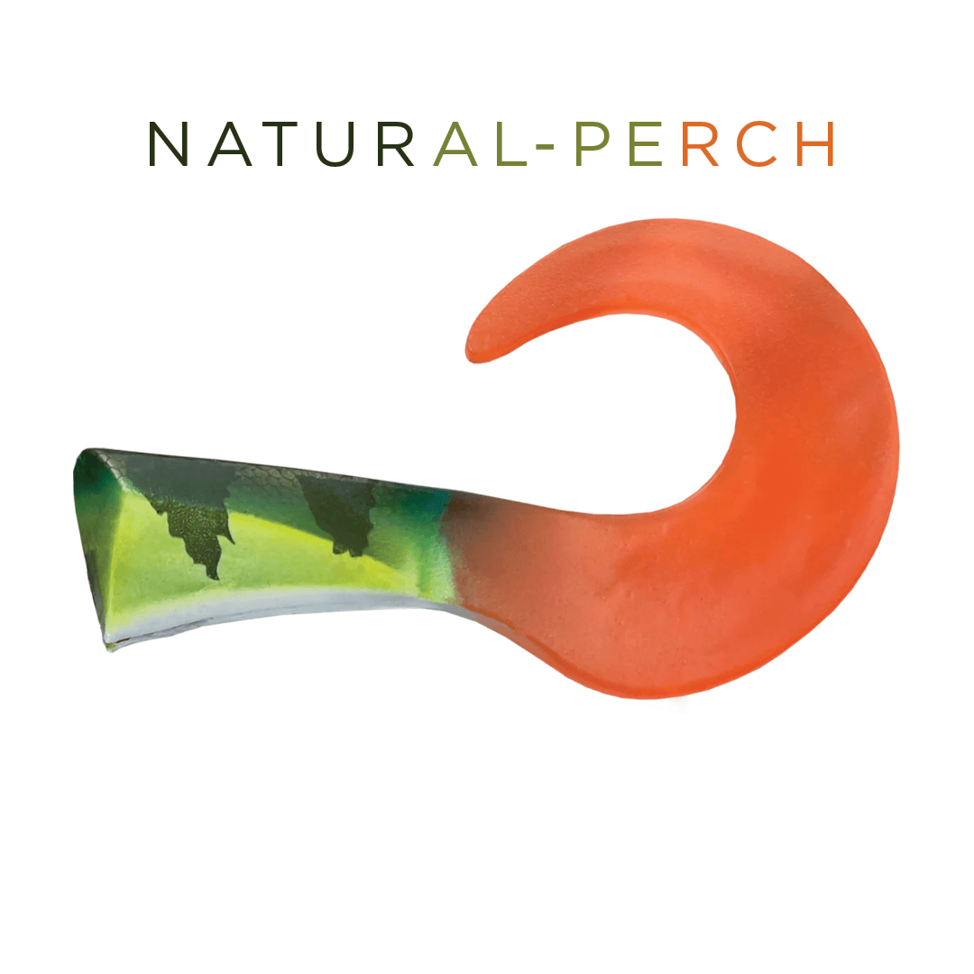 Headbanger Lures Natural Perch Colossus Curly Replacement Tail - Natural Perch