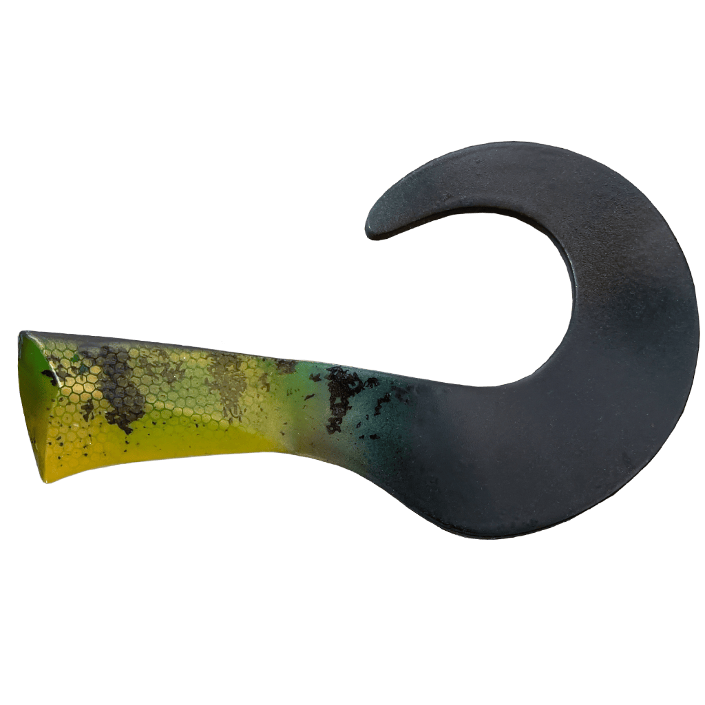 Headbanger Lures Natural Perch Colossus Curly Replacement Tail - Natural Perch