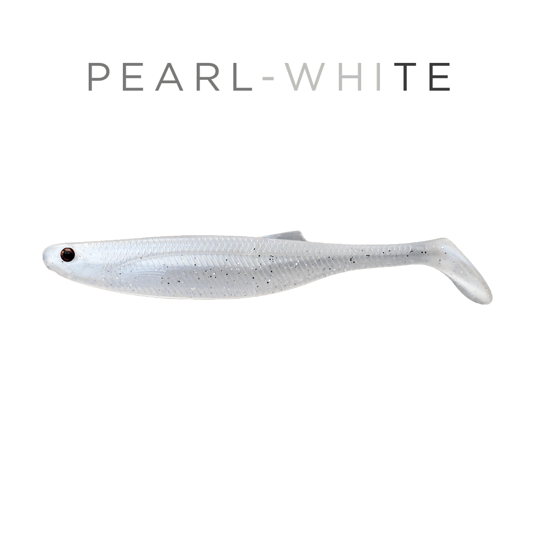 Headbanger Lures Pearl White Headbanger BangerShad 3-1/2" 5-pack