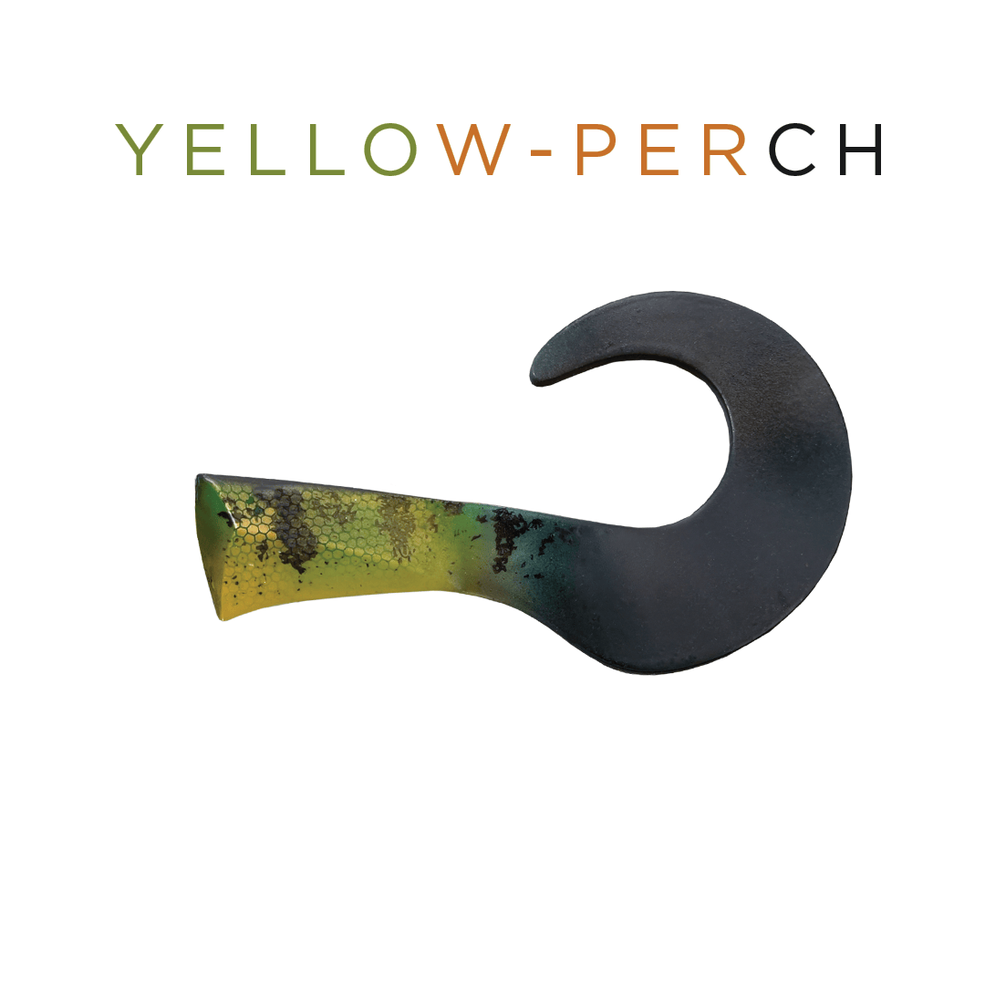 Headbanger Lures Yellow Perch Colossus Curly Replacement Tail