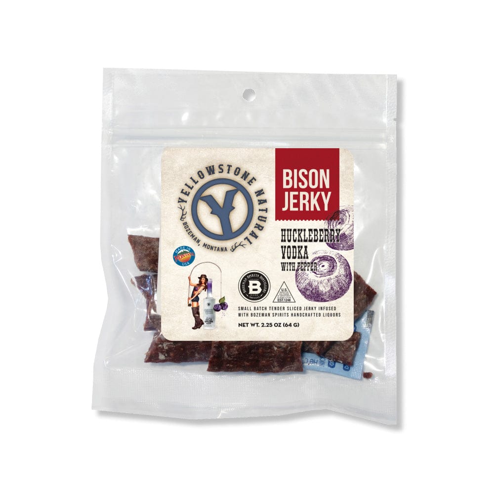 Hi-Country Snack Foods Inc. Bison Jerky 2.25 oz. Bison Huckleberry Vodka with Pepper Jerky