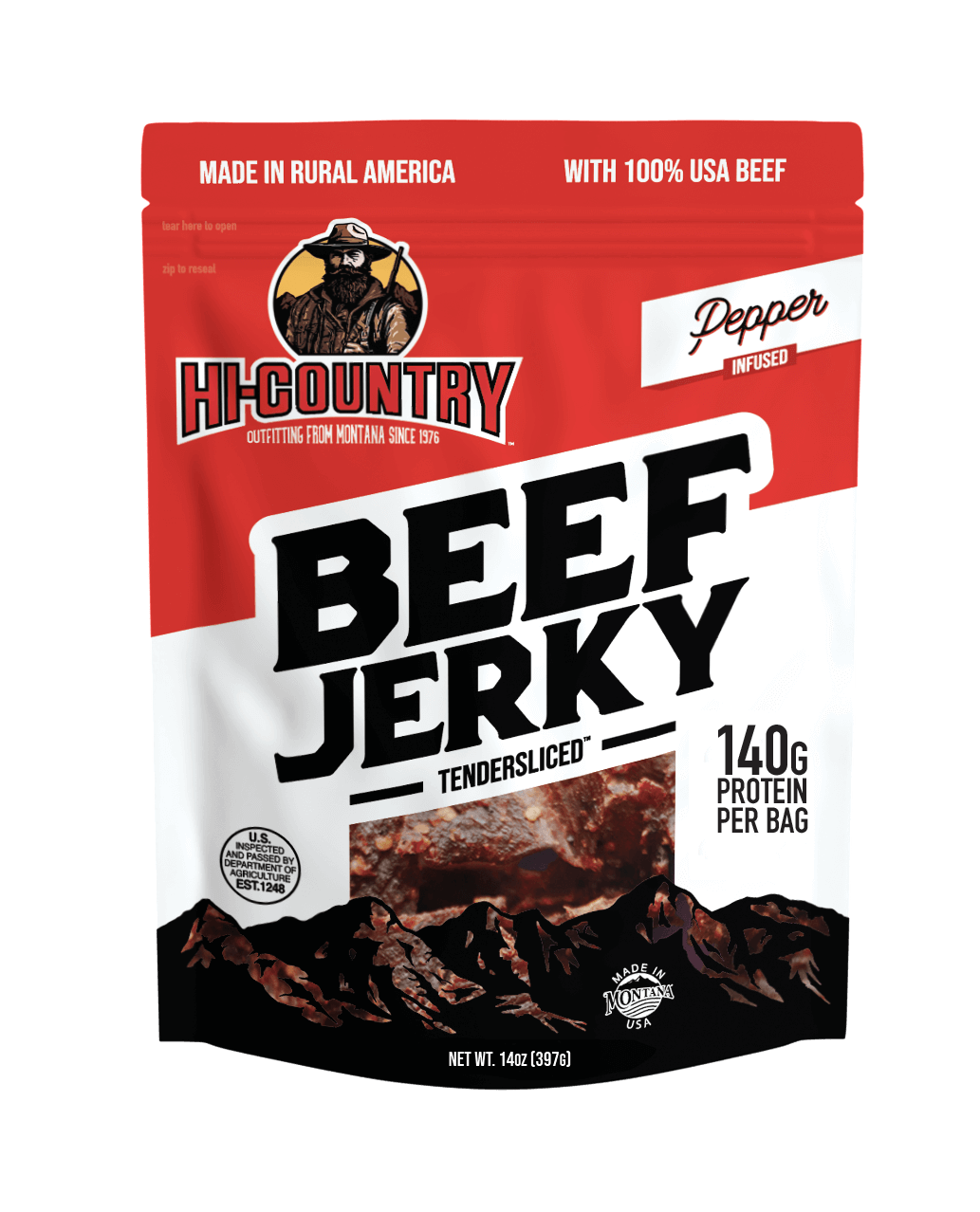 Hi-Country Snack Foods Inc. Jerky 14oz Pepper Infused Beef Jerky
