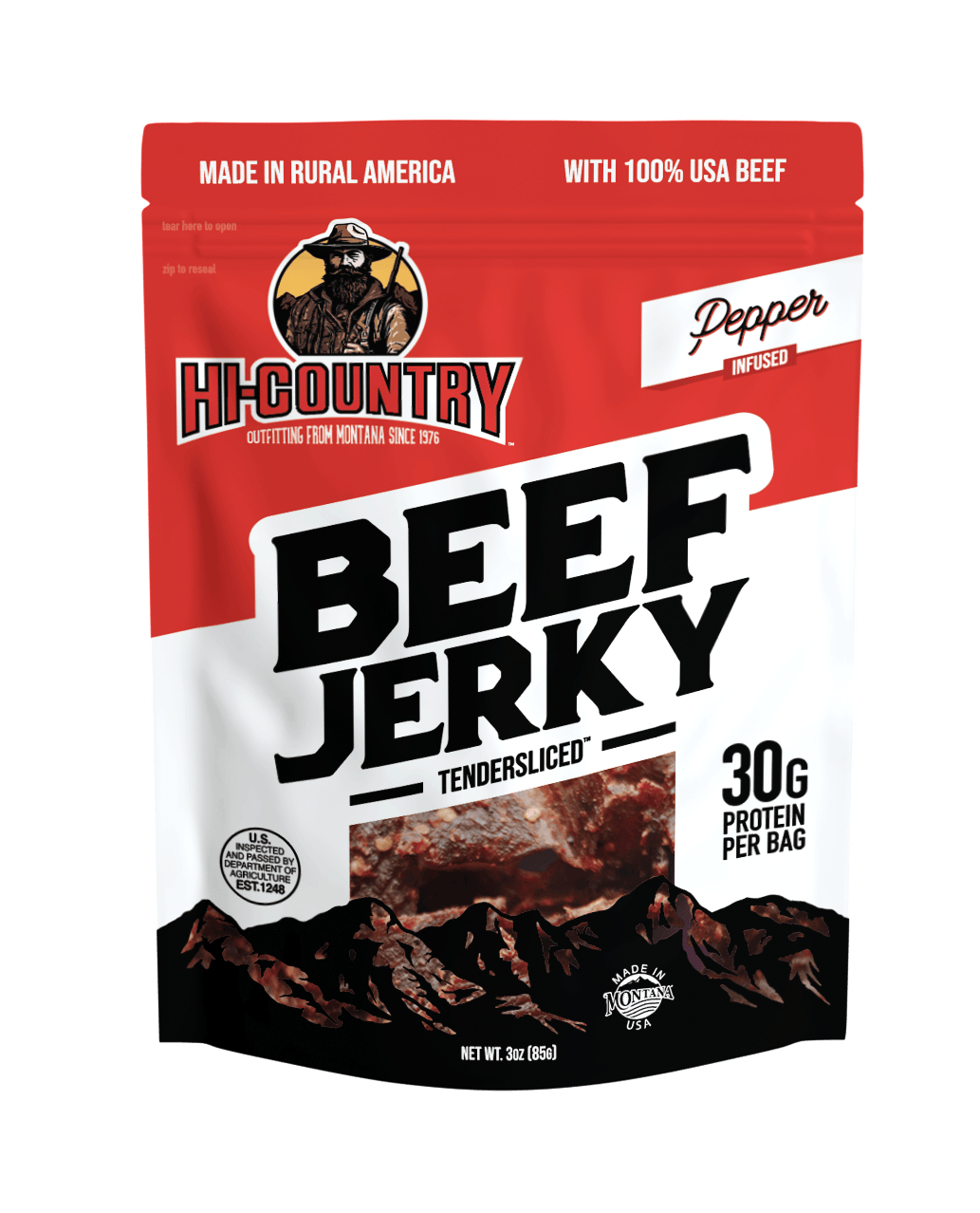 Hi-Country Snack Foods Inc. Jerky 3oz Pepper Infused Beef Jerky
