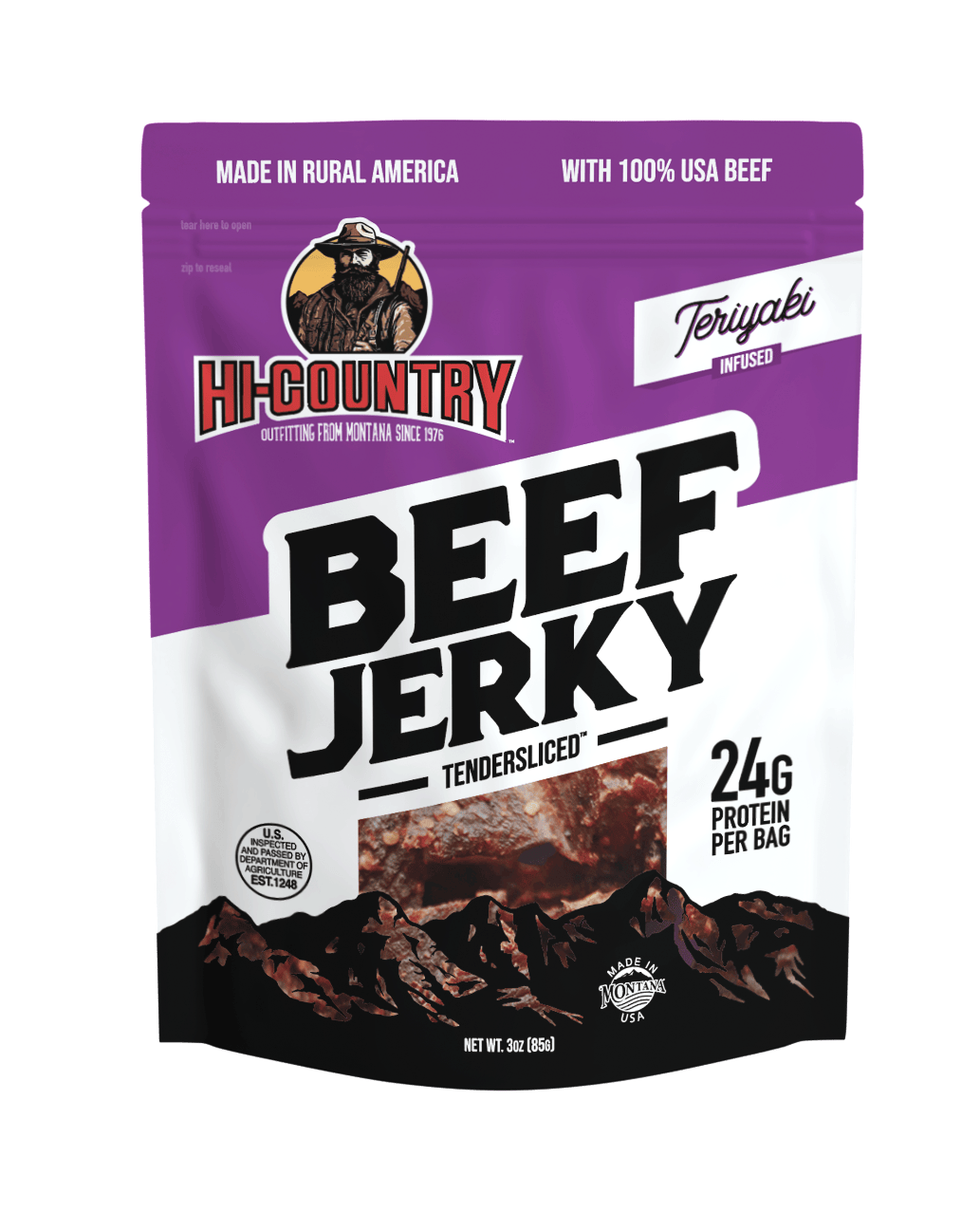 Hi-Country Snack Foods Inc. Jerky 3oz Teriyaki Infused Beef Jerky