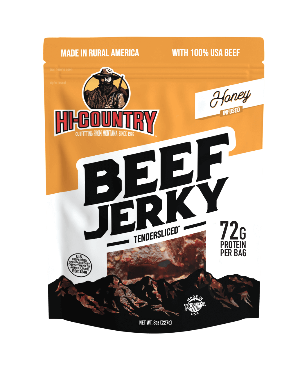 Hi-Country Snack Foods Inc. Jerky 8oz Honey Infused Beef Jerky