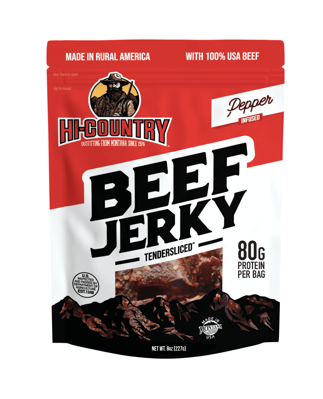 Hi-Country Snack Foods Inc. Jerky 8oz Pepper Infused Beef Jerky