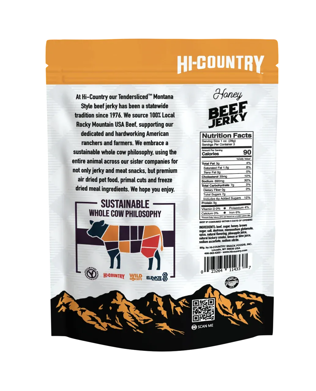 Hi-Country Snack Foods Inc. Jerky Honey Infused Beef Jerky