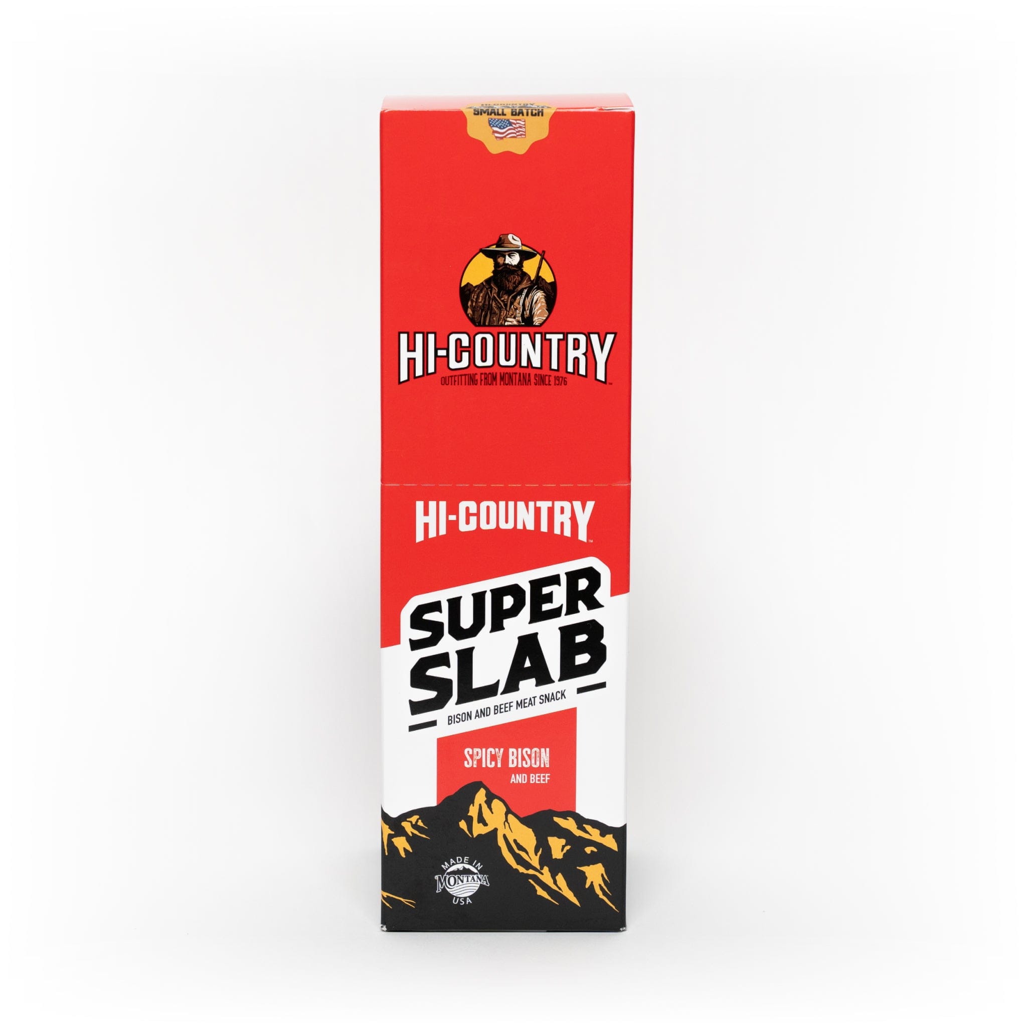 Hi-Country Snack Foods Inc. Jerky Hot & Spicy Bison Super Slab Caddy 20 CT