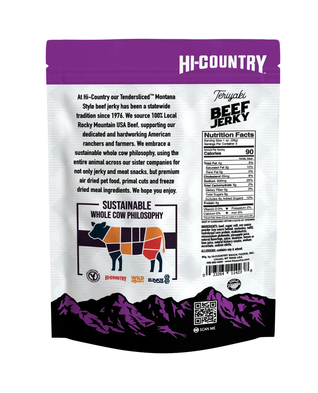 Hi-Country Snack Foods Inc. Jerky Teriyaki Infused Beef Jerky