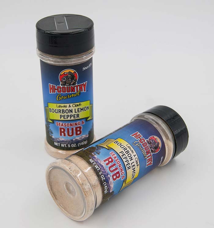 Hi-Country Snack Foods Inc. Seasoning Rub Shaker Rubs - Bourbon Lemon Pepper Seasonings Rub 5 oz.