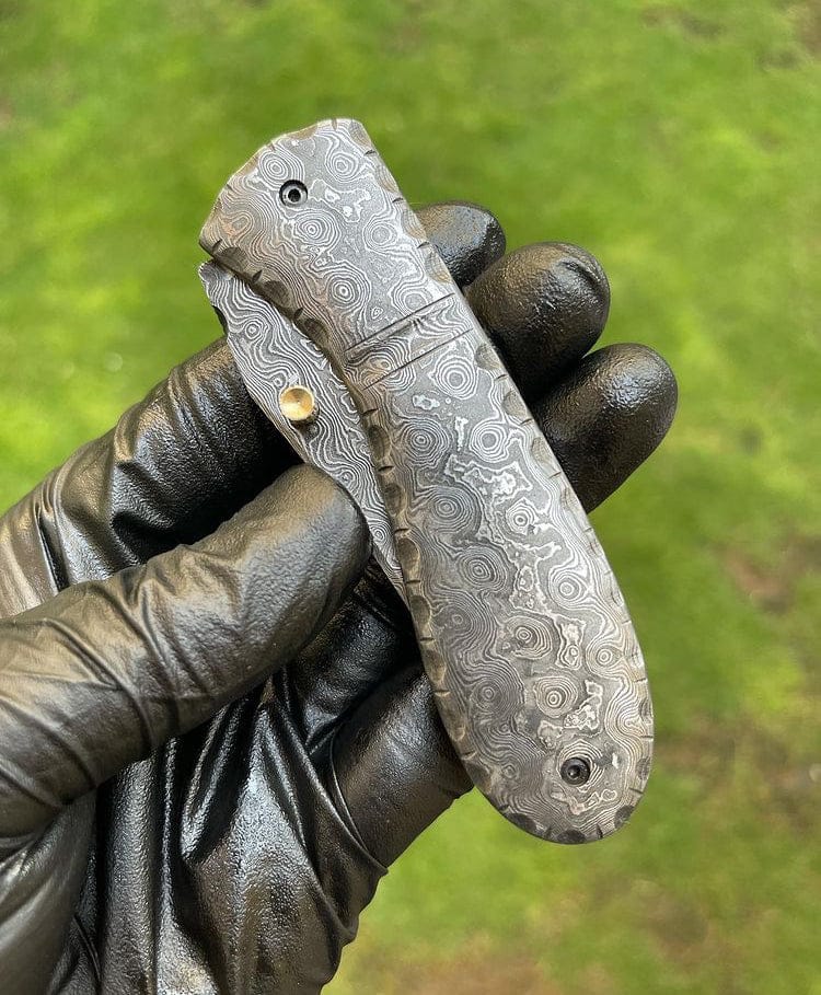 cskforged Damascus folding Folding Full Damascus Blade EDC Folding Pocket Knife