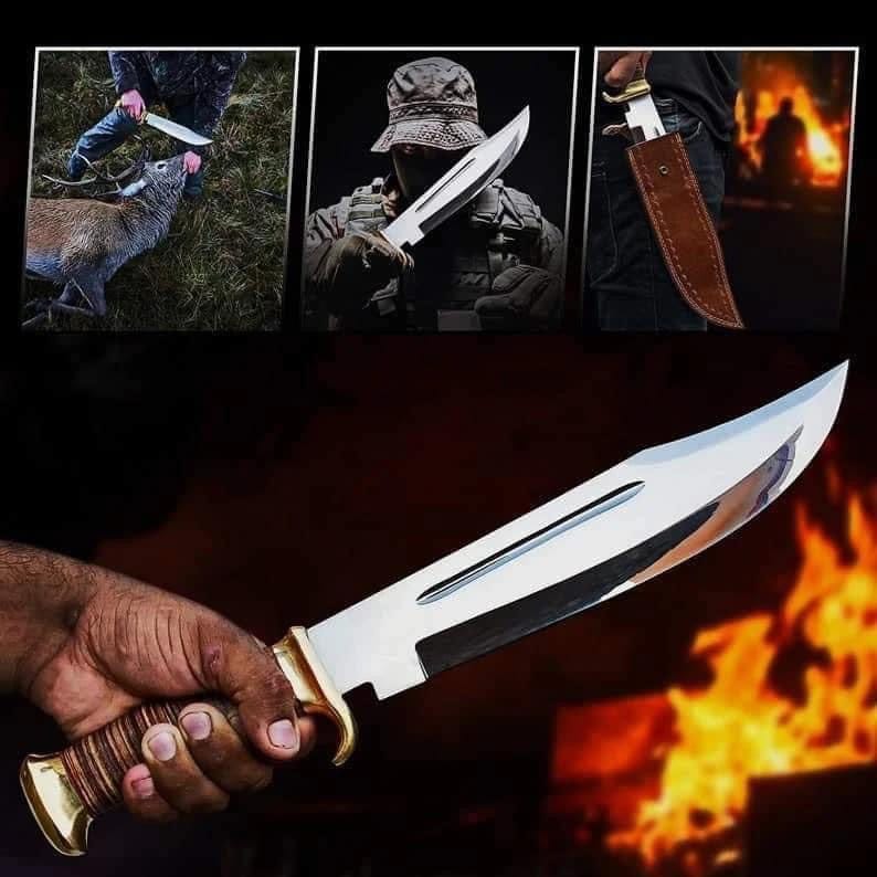 cskforged Knife Handmade D2 Steel Mirror Polish Heavy Duty Camping Knife
