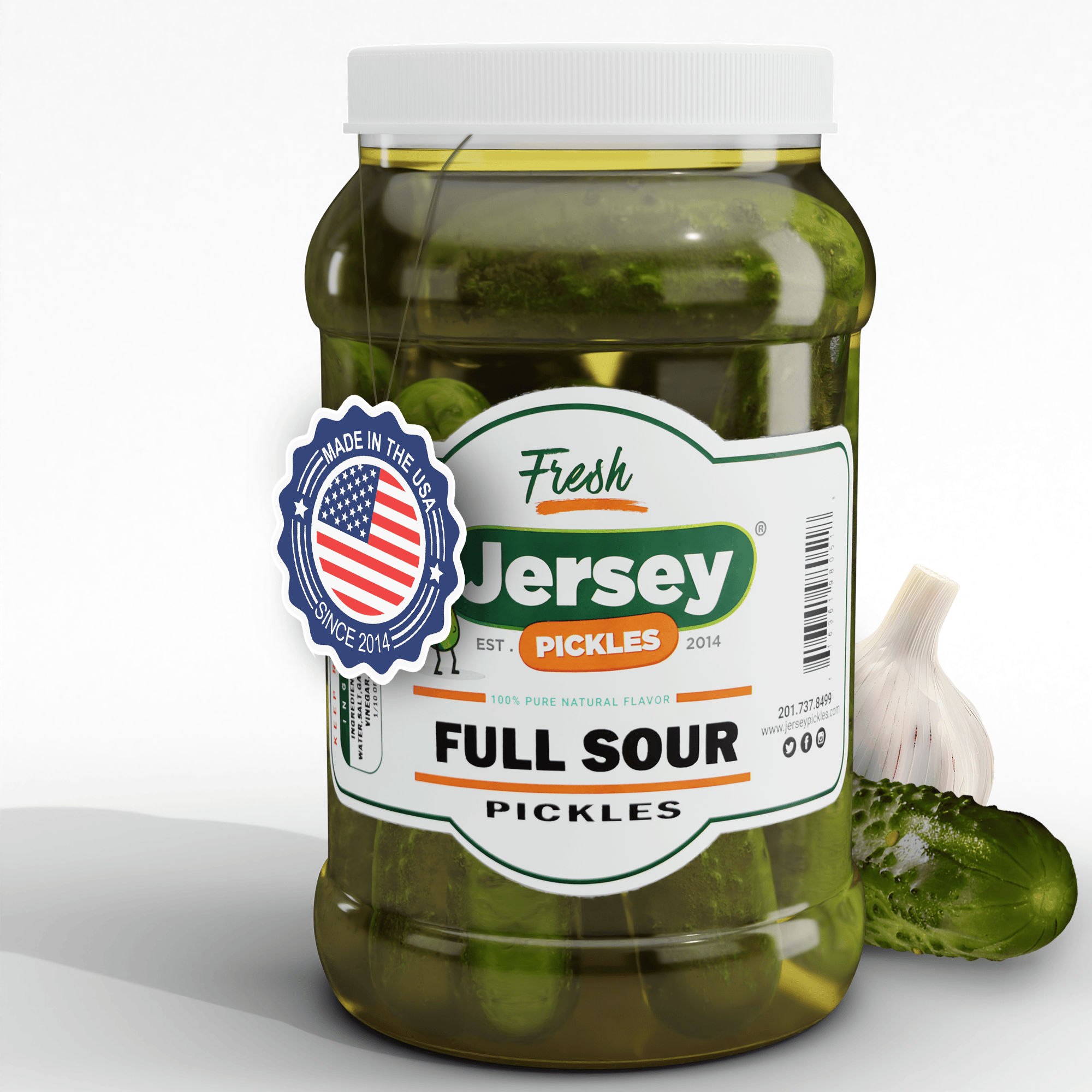 Jersey Pickles Pickles NY Style Whole Full Sour Pickles (Naturally Fermented)