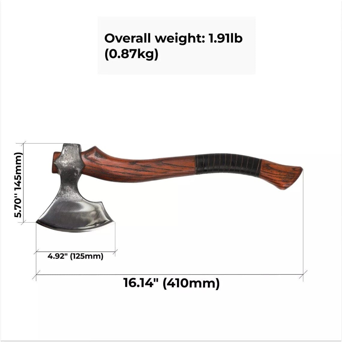 KBS Knives Store Axe 1095 Steel Blade Custom Handcrafted Tomahawk | Rosewood Handle with Leather Wrap & Sheath |  | Durable Axe for Outdoor Adventures by KBS Knives