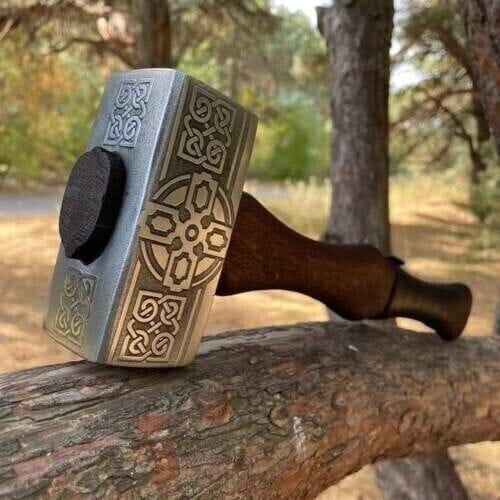 KBS Knives Store Axe Battle Axe Set: Tomahawk and Hammer with Custom Handmade Forged Engraved 1095 Steel Blade – Warrior's Duo