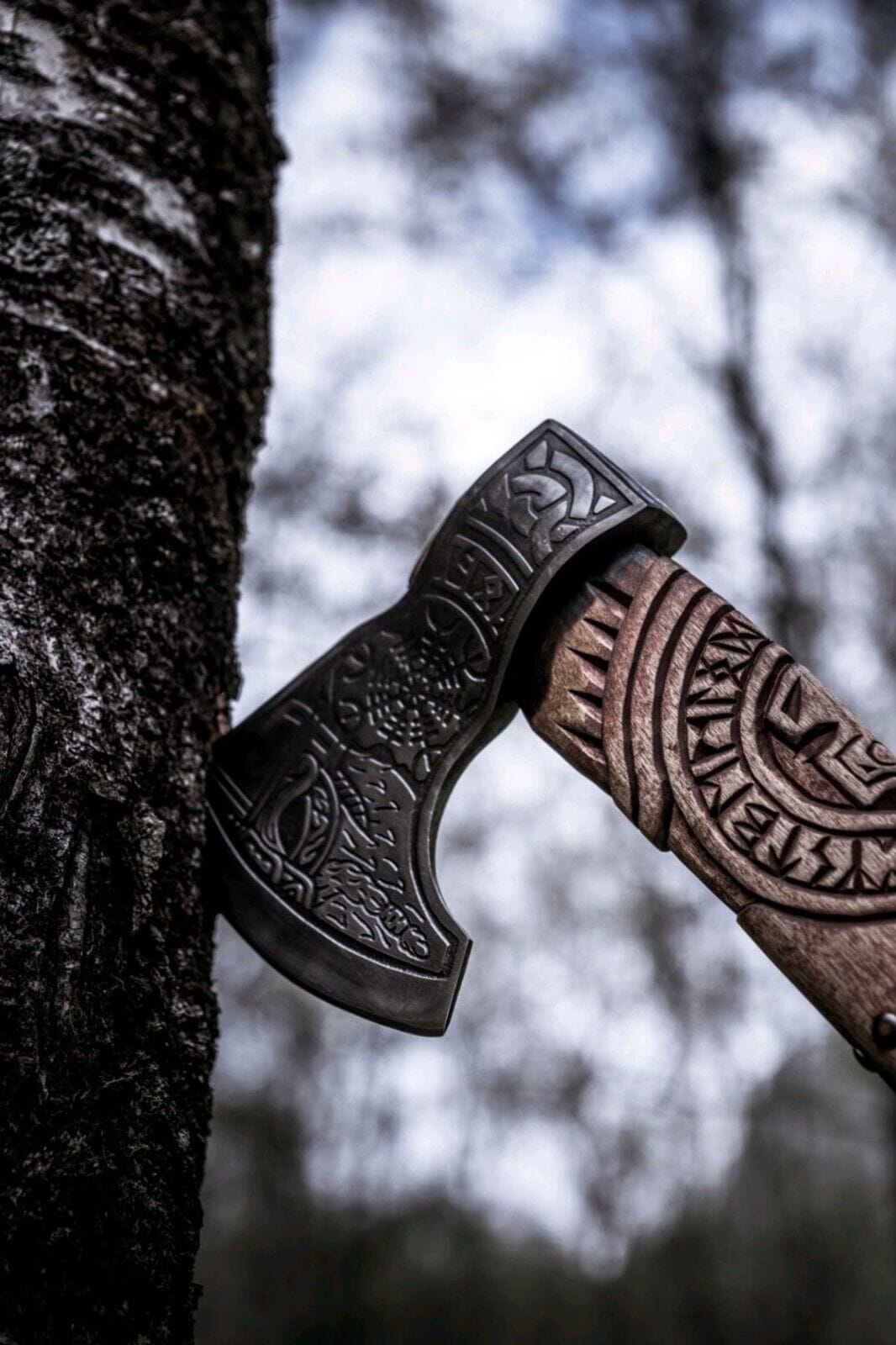 KBS Knives Store Axe Battle Axe with Custom Handmade Forged Engraved 1095 Steel Blade and Ash Wood Handle – Warlord's Edge