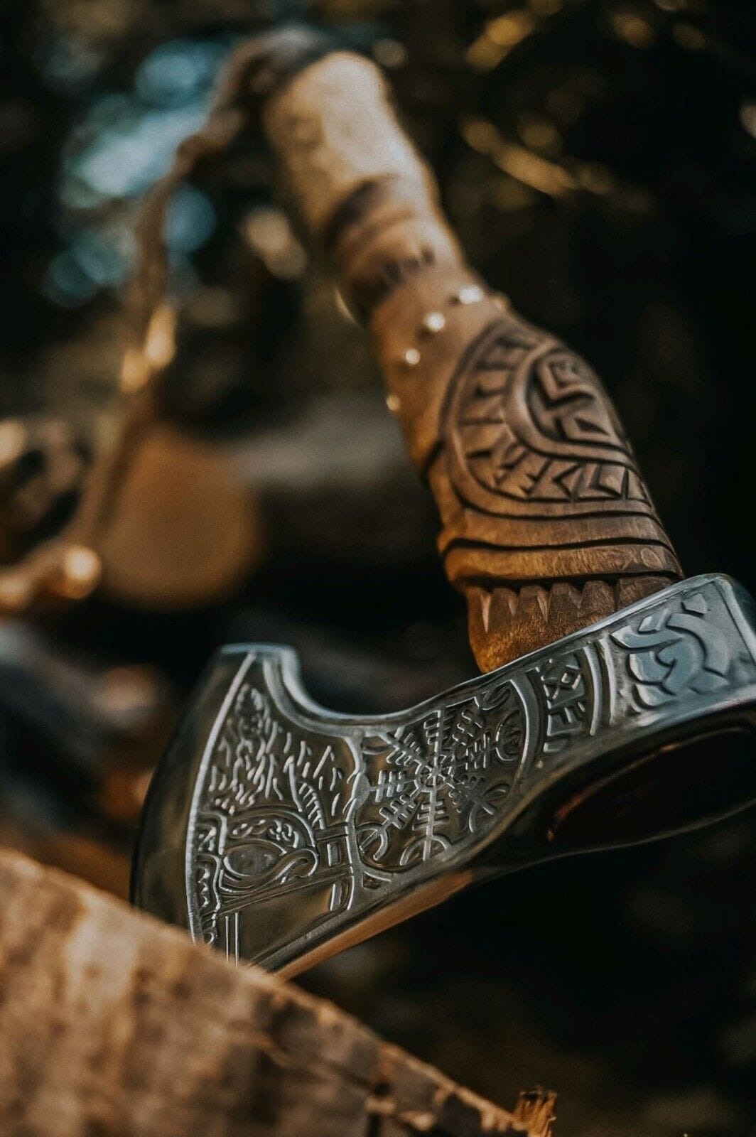 KBS Knives Store Axe Battle Axe with Custom Handmade Forged Engraved 1095 Steel Blade and Ash Wood Handle – Warlord's Edge