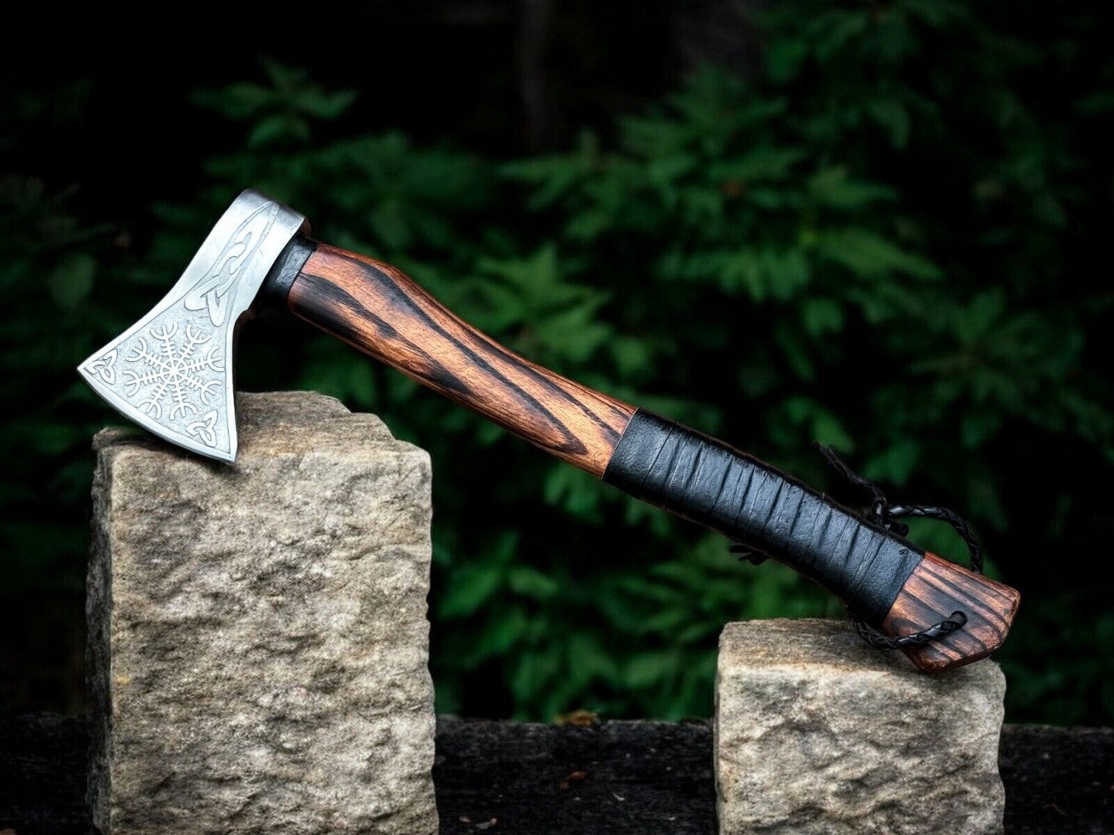 KBS Knives Store Axe Battle Axe with Custom Handmade Forged Engraved 1095 Steel Blade and Ash Wood Handle – Warrior's Edge
